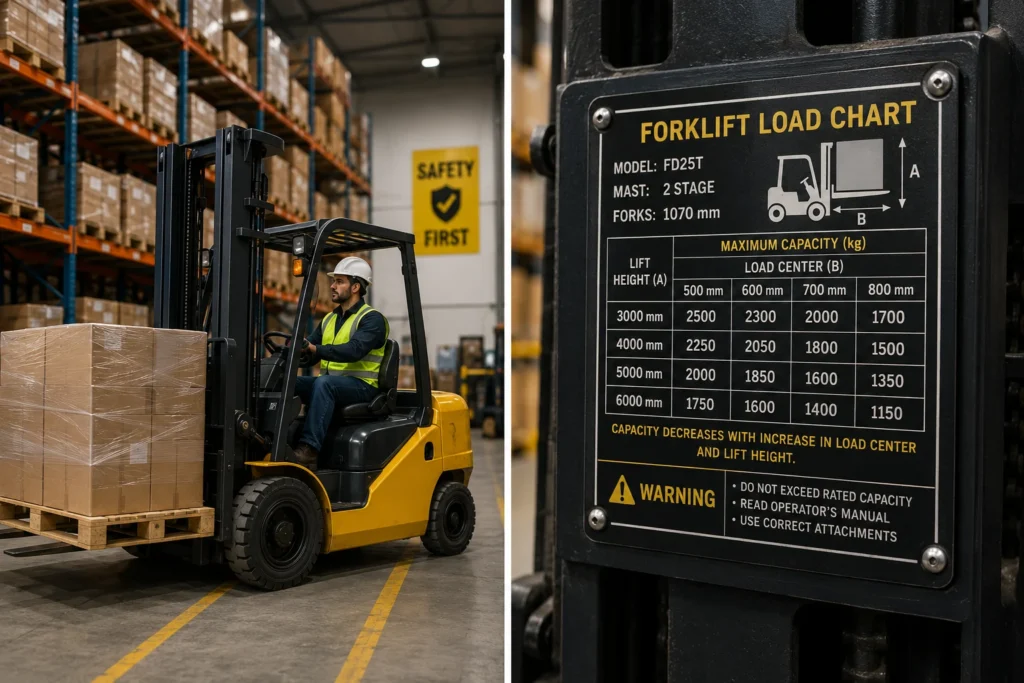 Understanding Forklift Load Charts: A Guide for Safe Material Handling