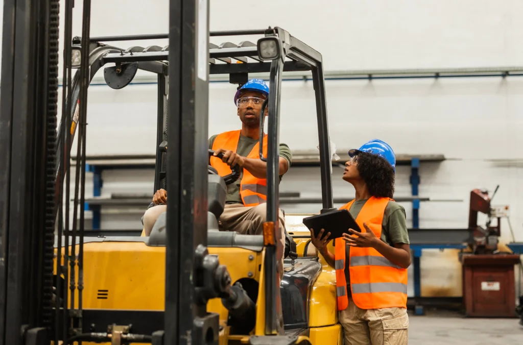 Calculating forklift operator requirements for a warehouse
